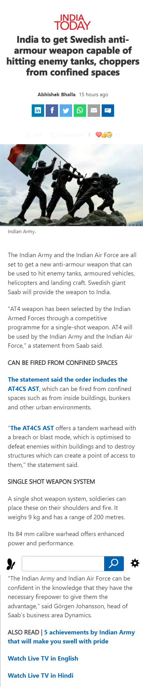 Full News Screenshot