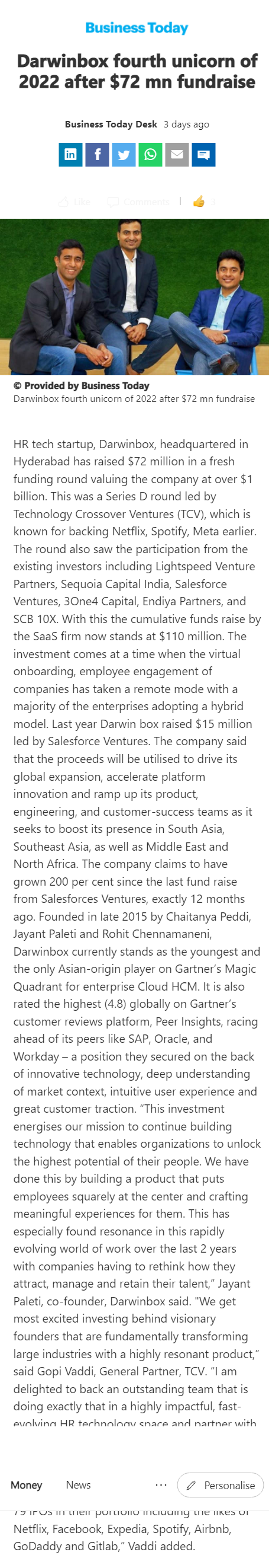 Full News Screenshot