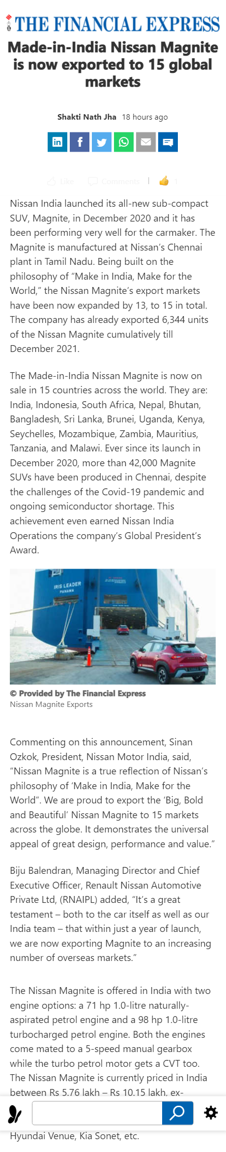 Full News Screenshot