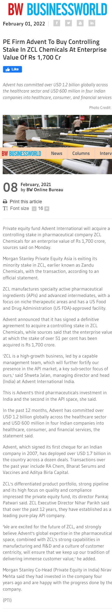 Full News Screenshot