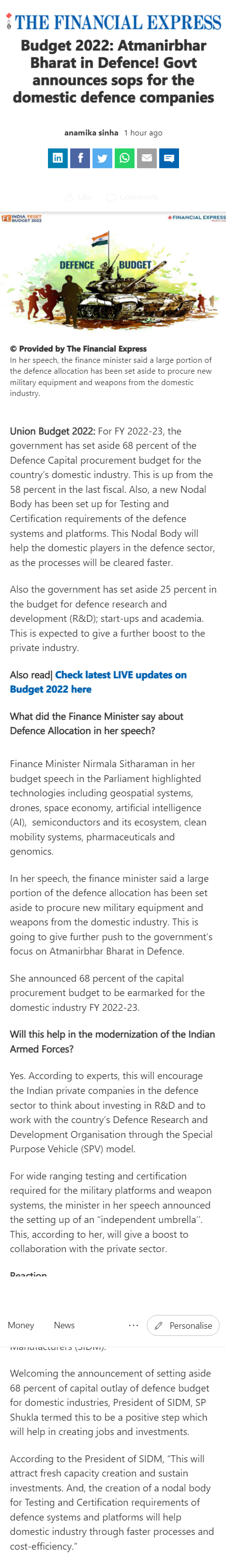 Full News Screenshot