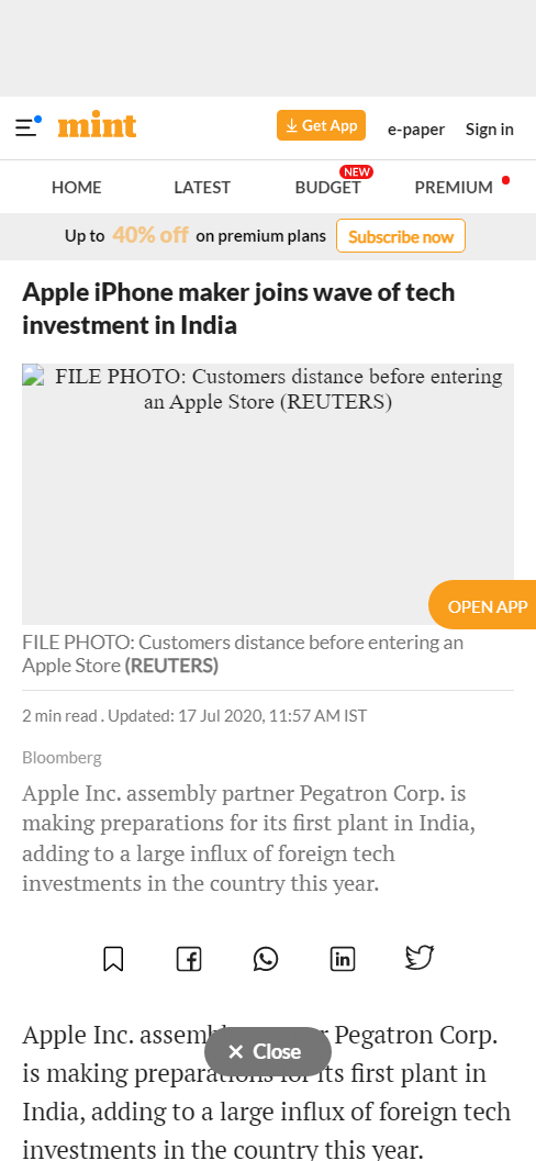 Front Page Screenshot