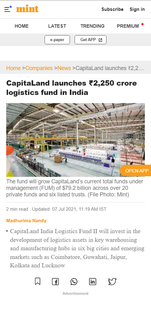 Front Page Screenshot