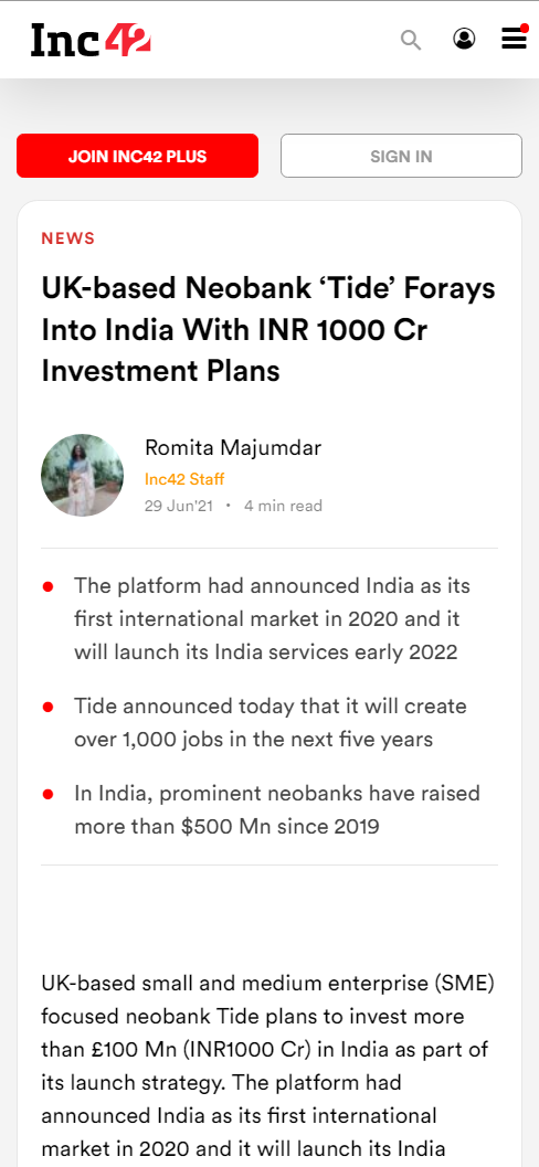 Front Page Screenshot