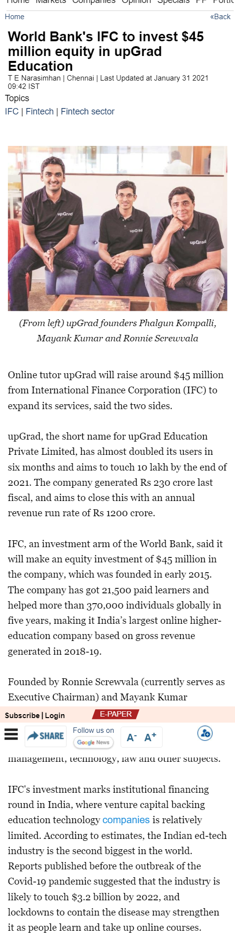 Full News Screenshot