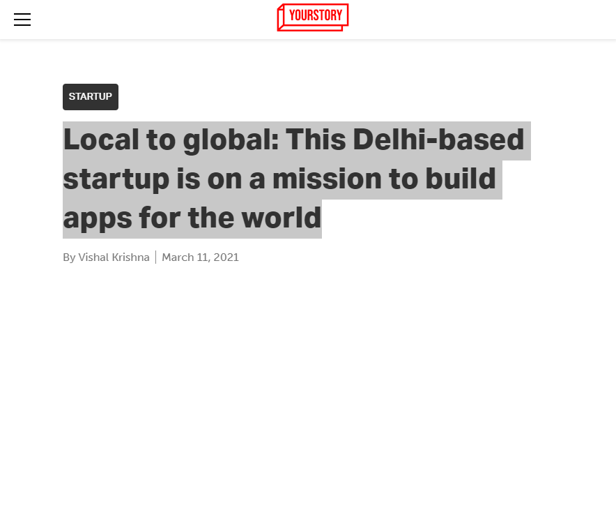 Front Page Screenshot