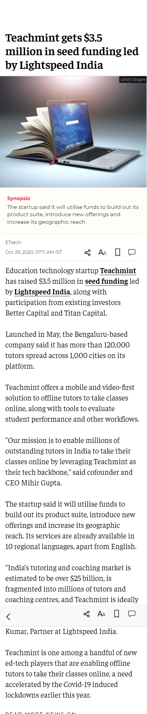 Full News Screenshot