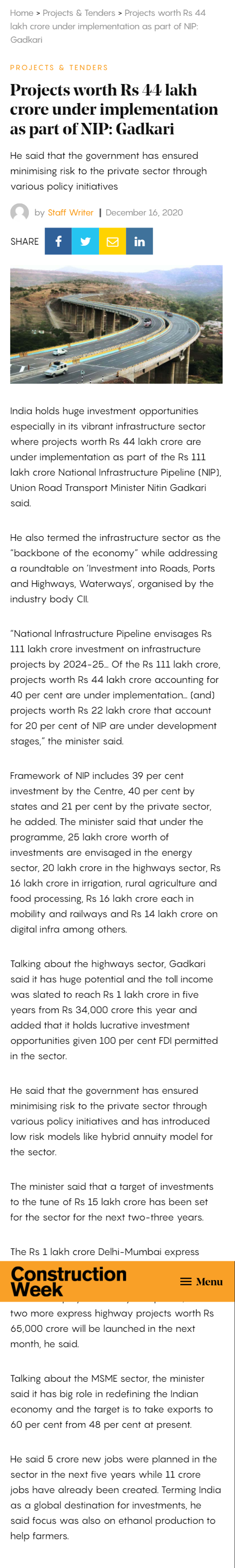 Full News Screenshot