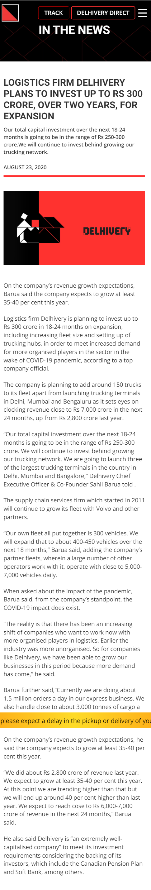 Full News Screenshot