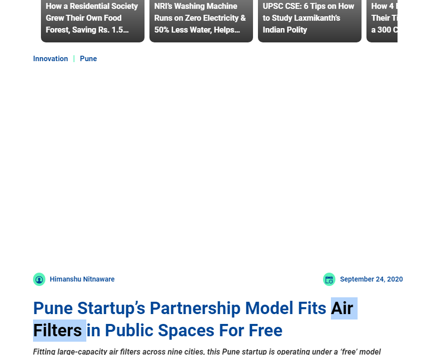 Front Page Screenshot