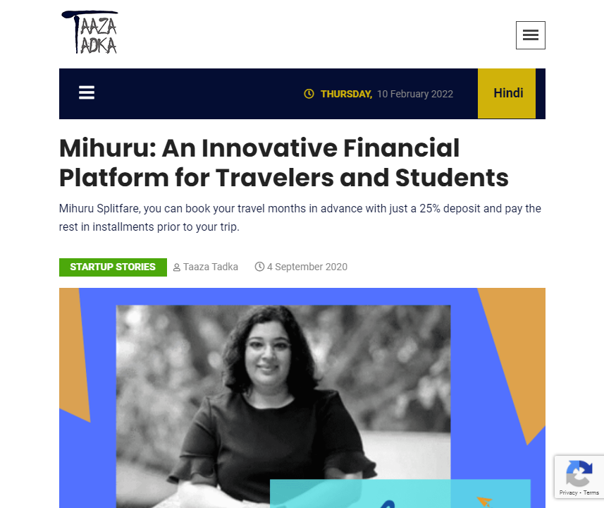 Front Page Screenshot