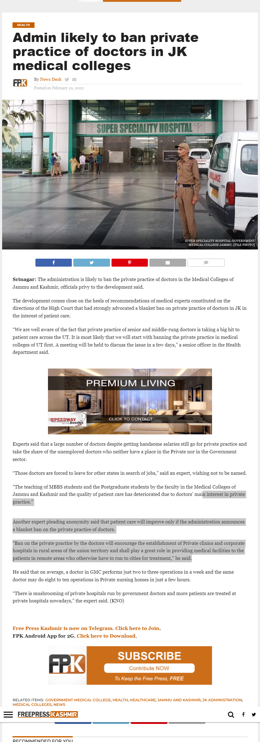 Full News Screenshot