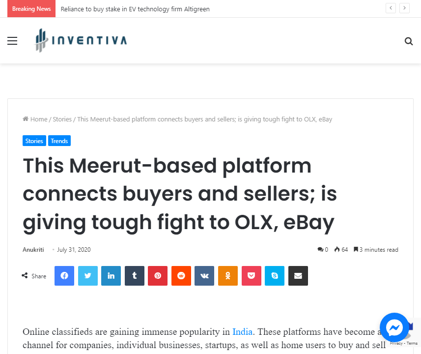 Front Page Screenshot