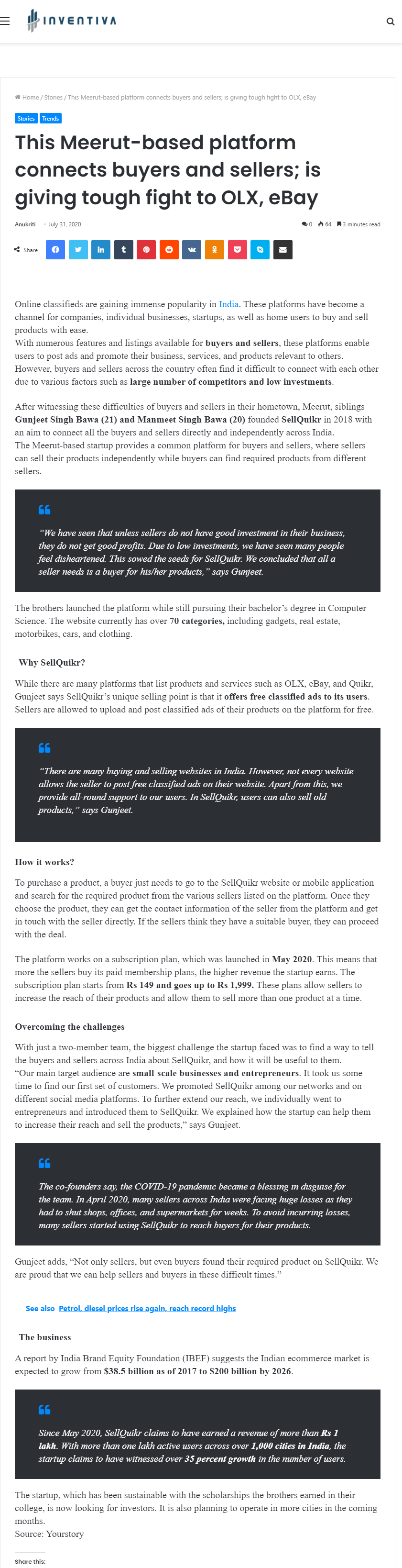 Full News Screenshot