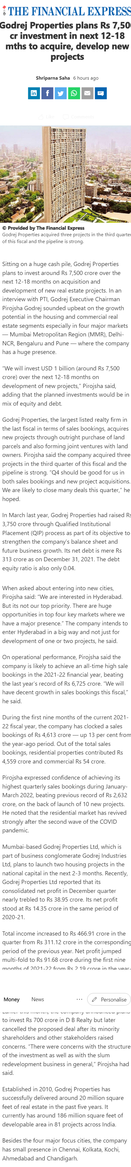 Full News Screenshot