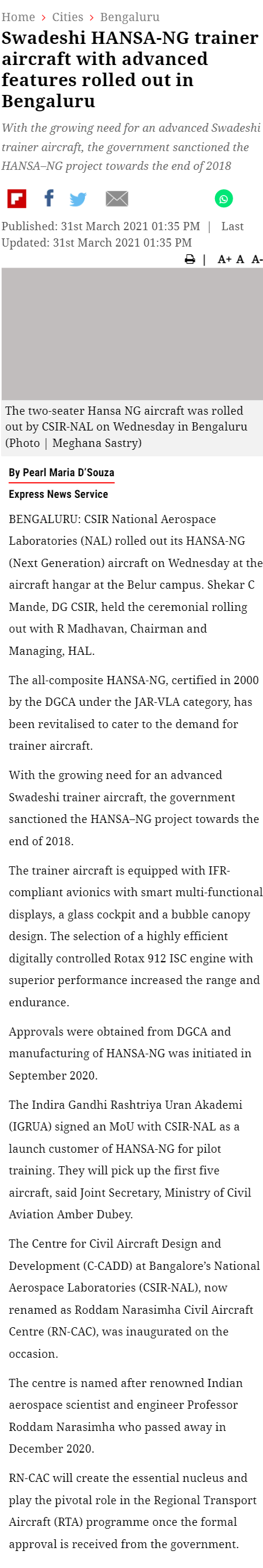 Full News Screenshot