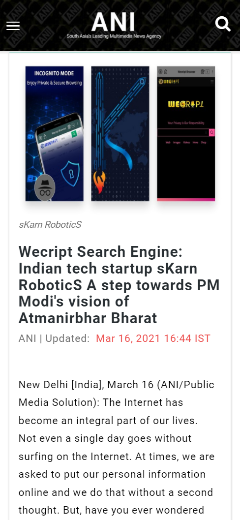 Front Page Screenshot