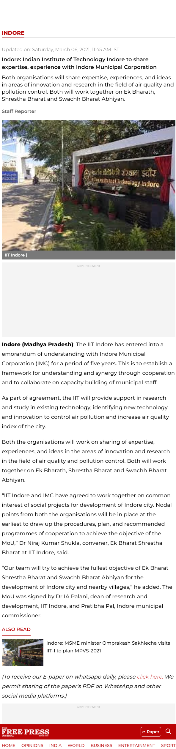 Full News Screenshot