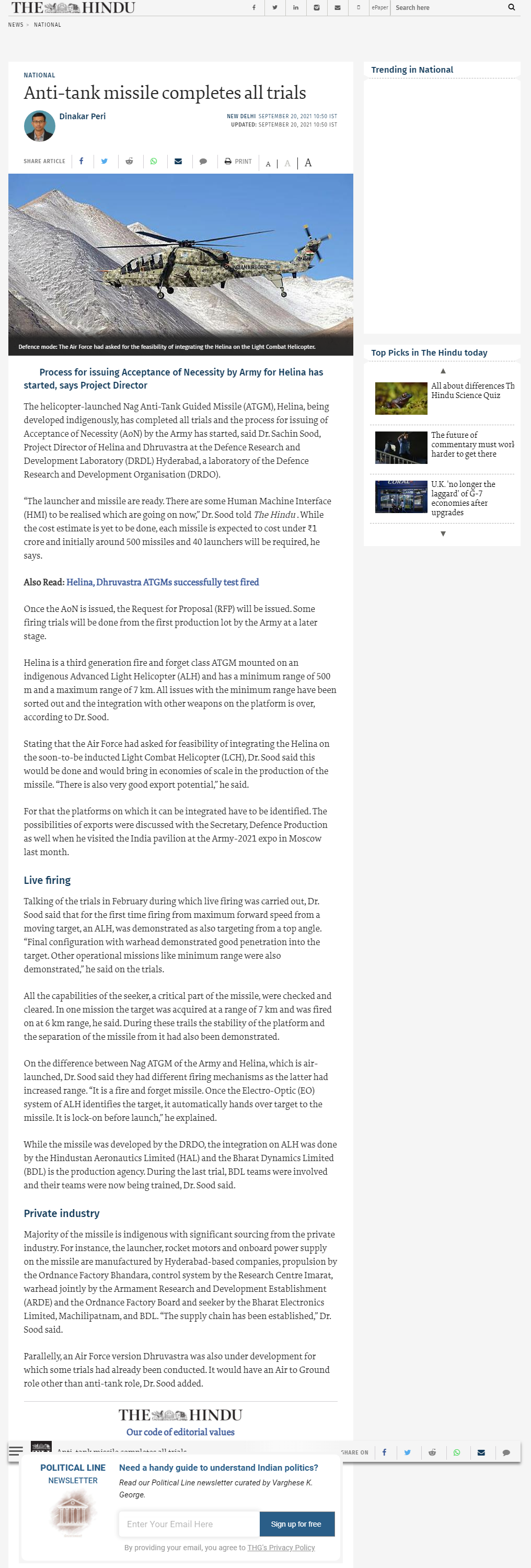 Full News Screenshot