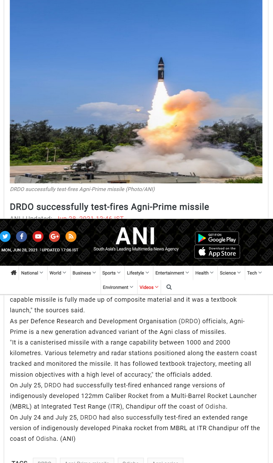 Full News Screenshot