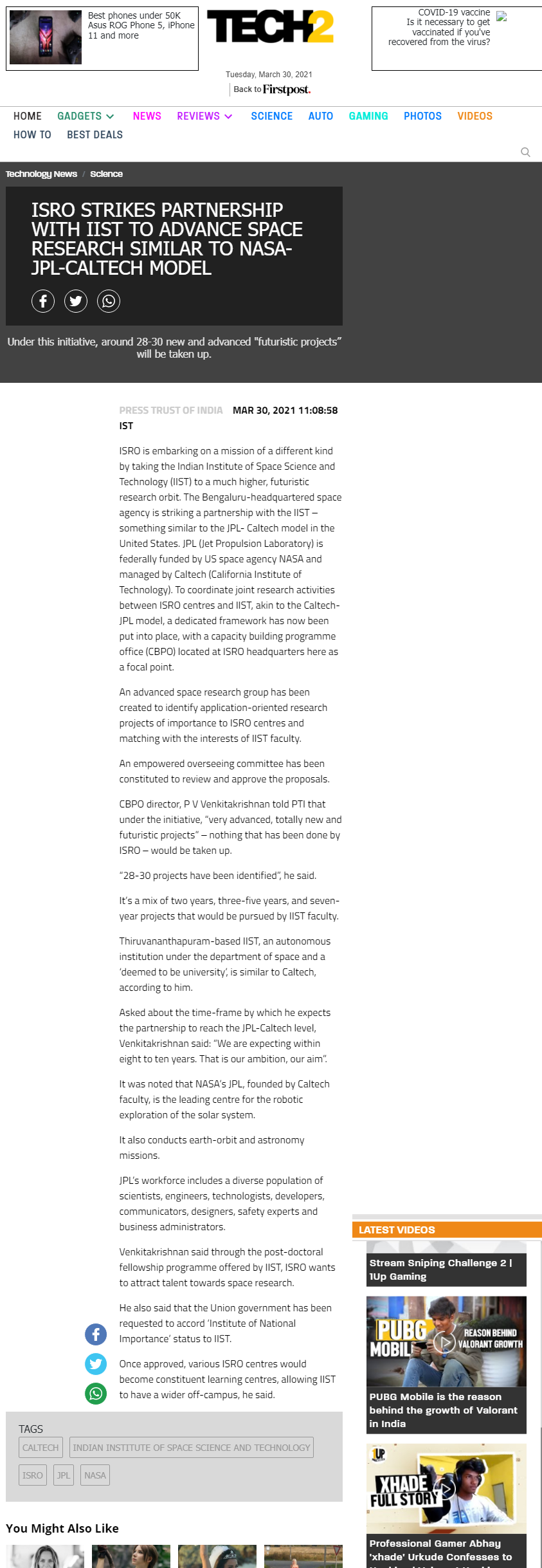 Full News Screenshot