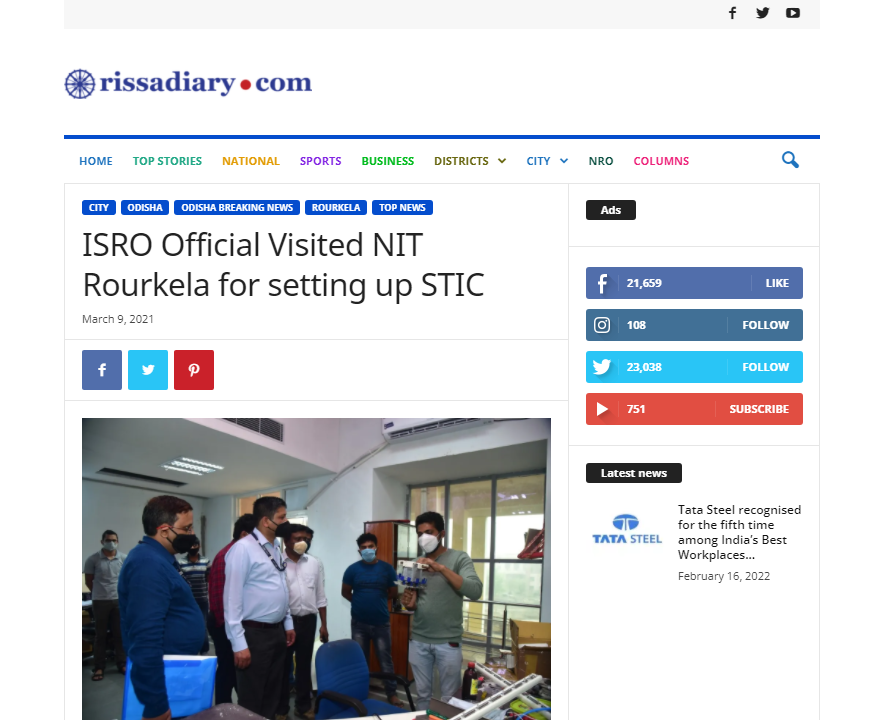 Front Page Screenshot