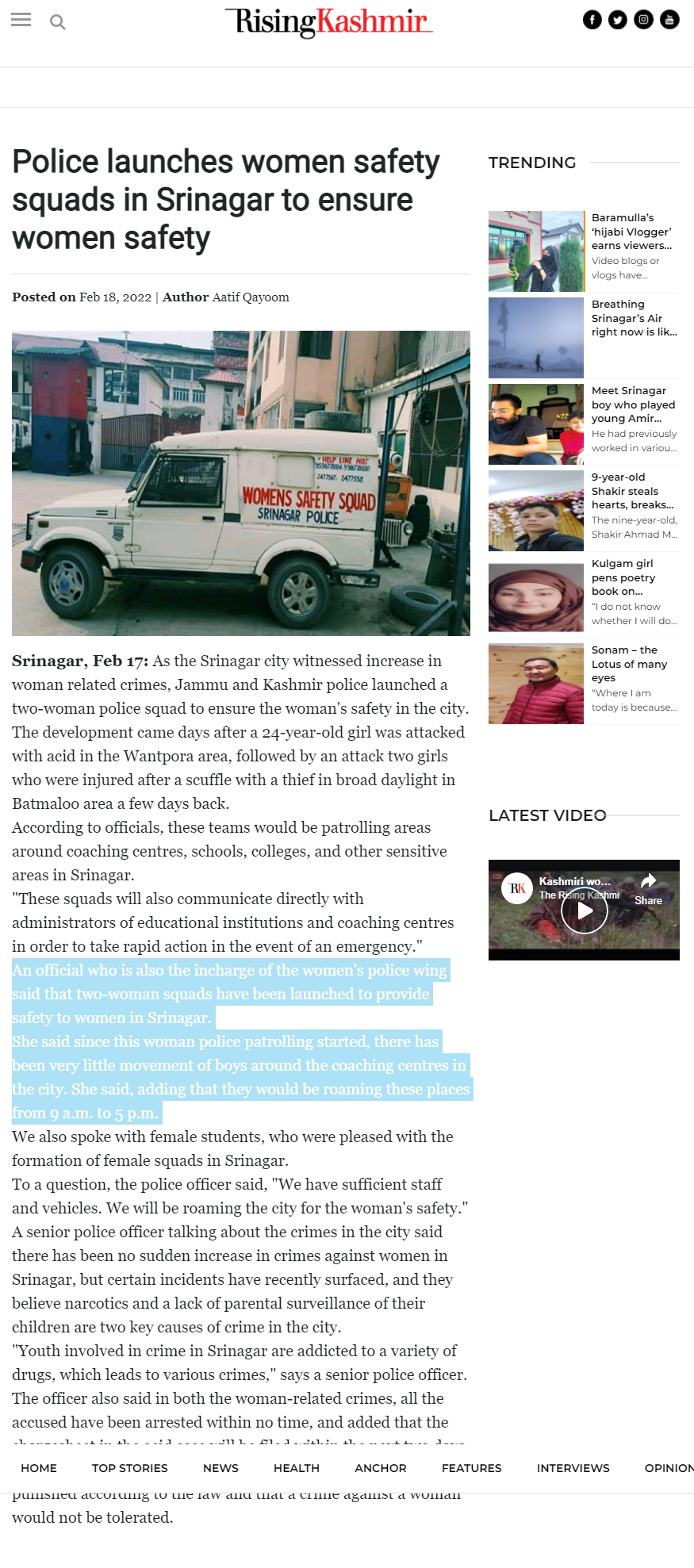 Full News Screenshot