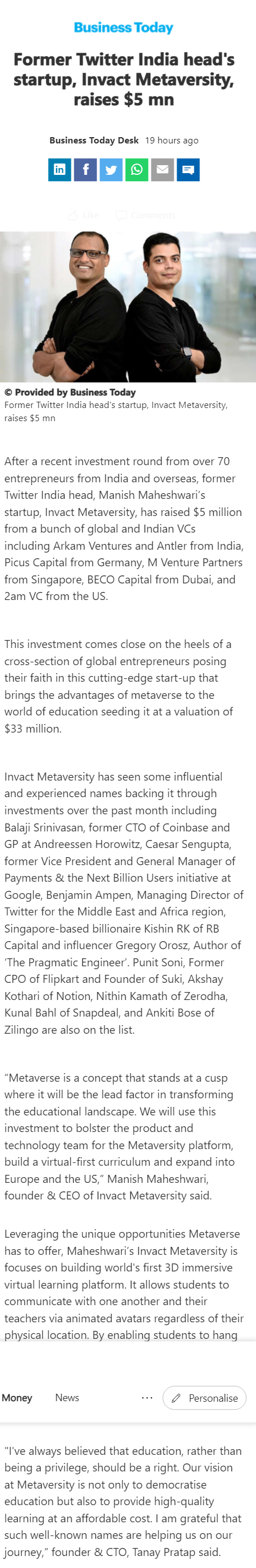 Full News Screenshot