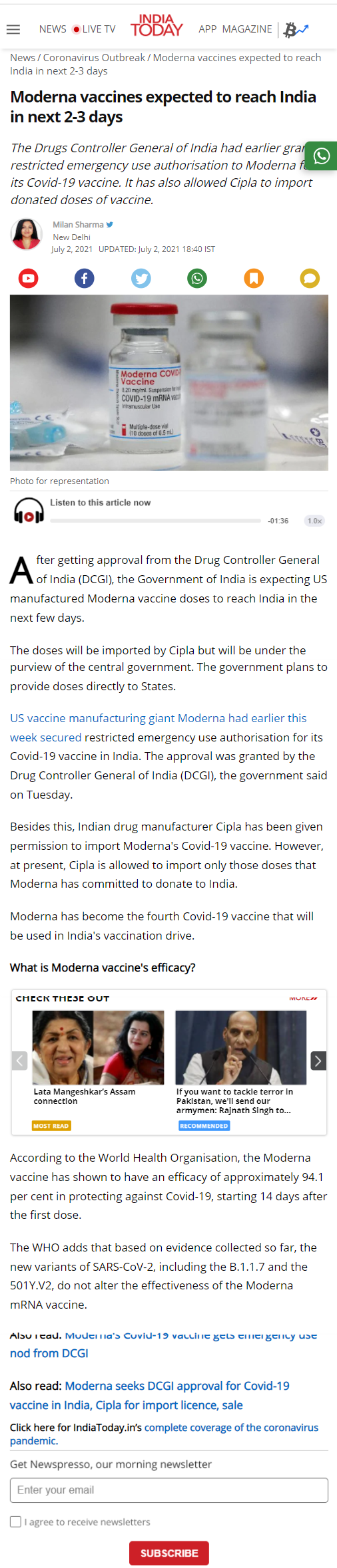 Full News Screenshot