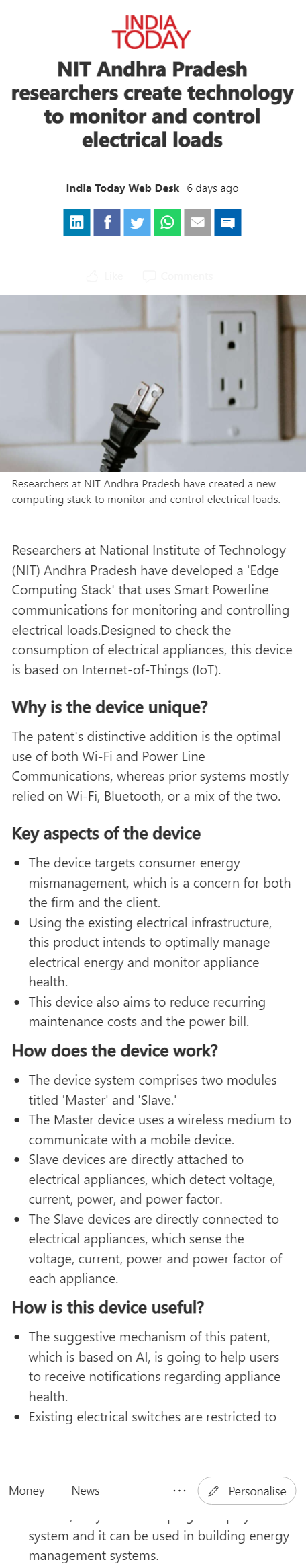 Full News Screenshot