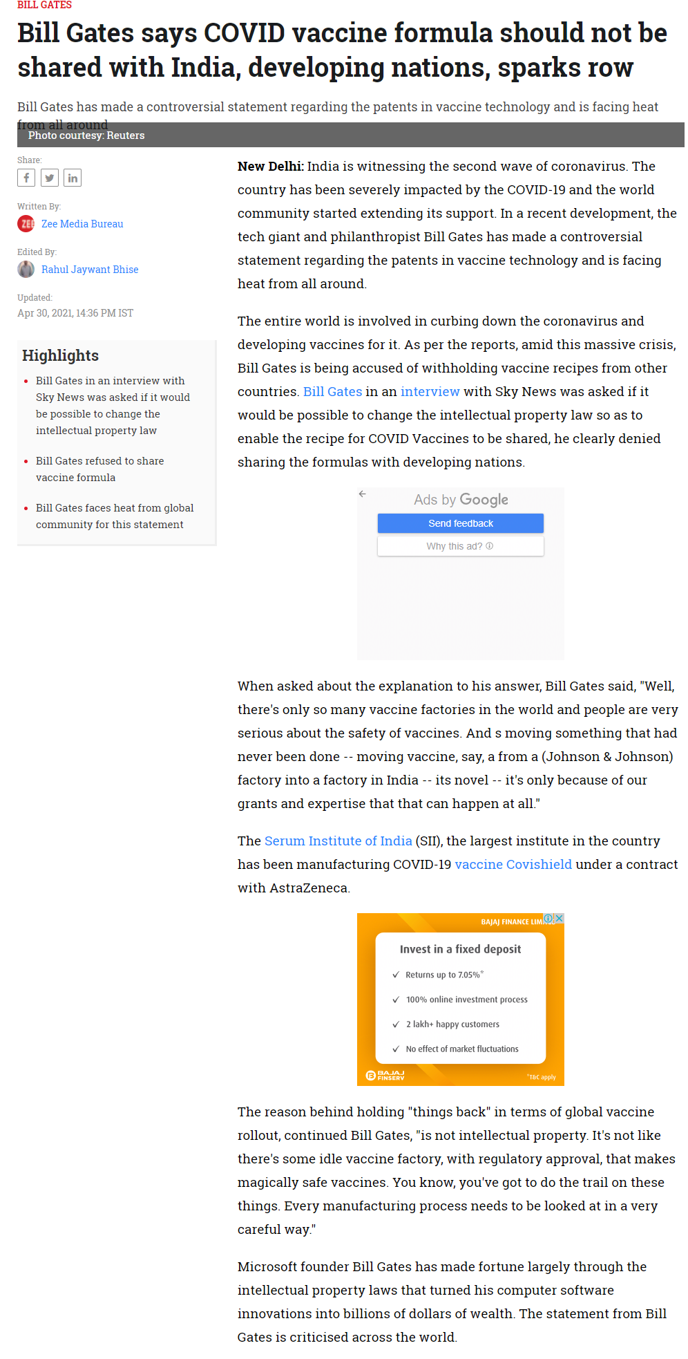 Full News Screenshot