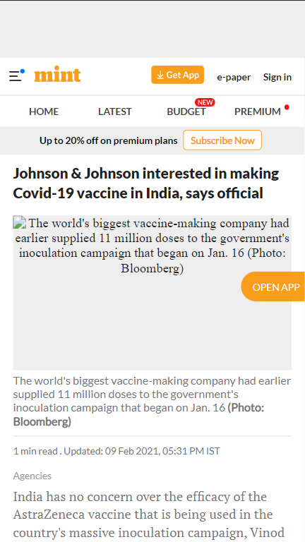 Front Page Screenshot