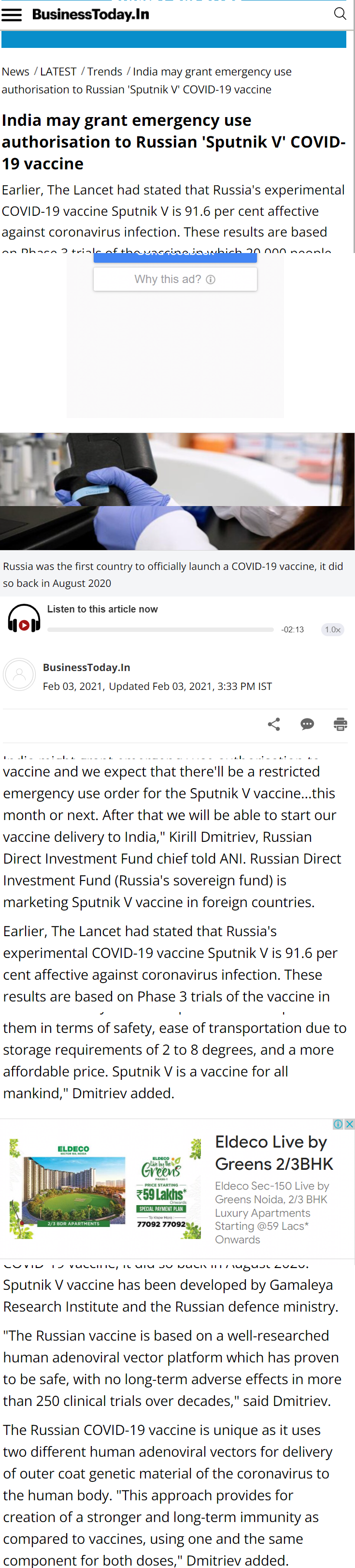 Full News Screenshot