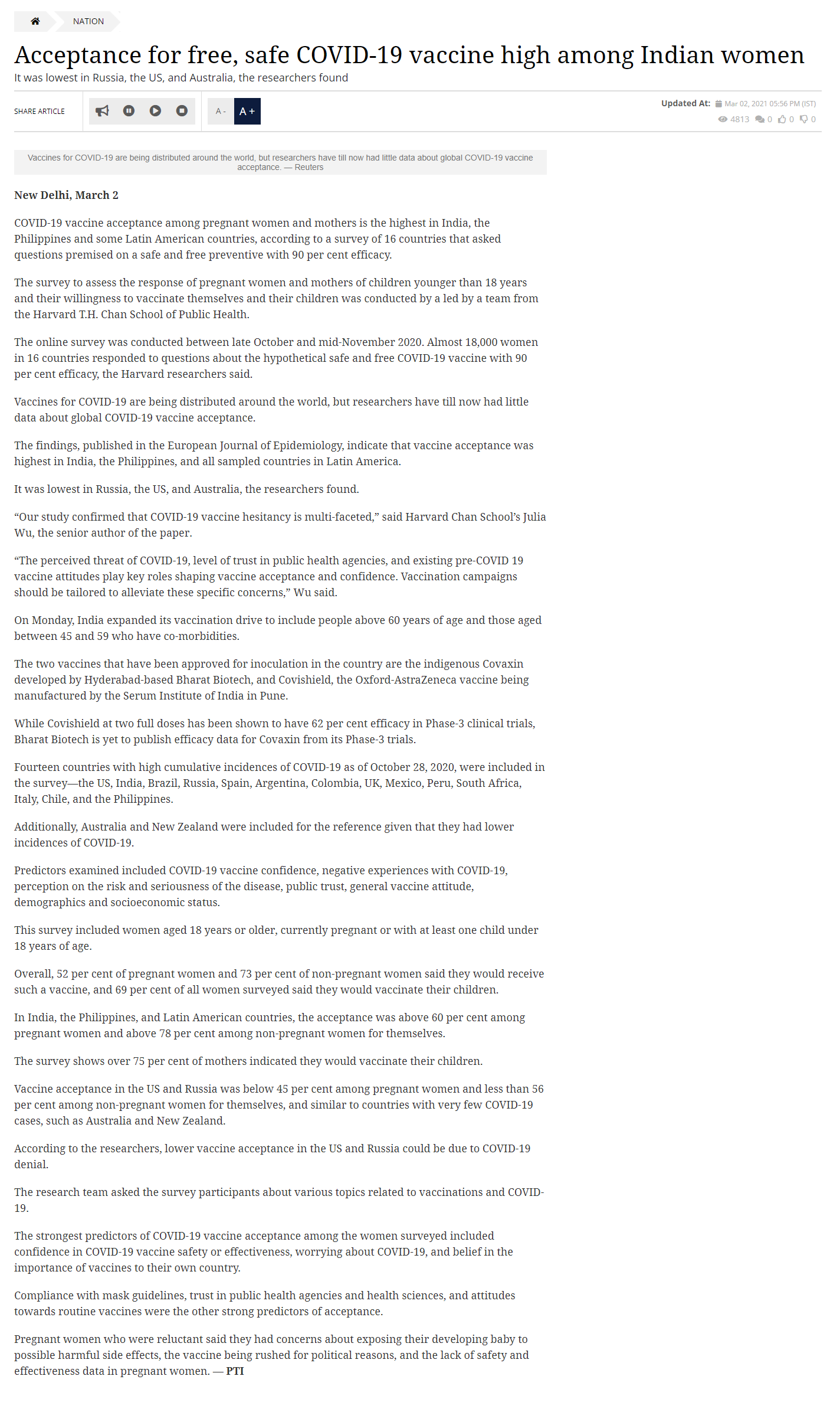 Full News Screenshot