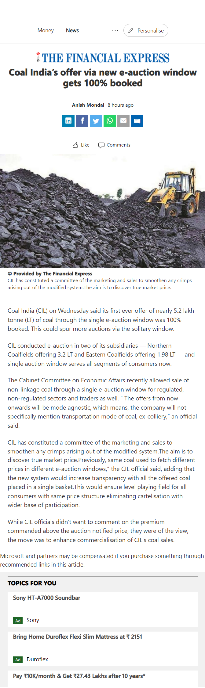 Full News Screenshot