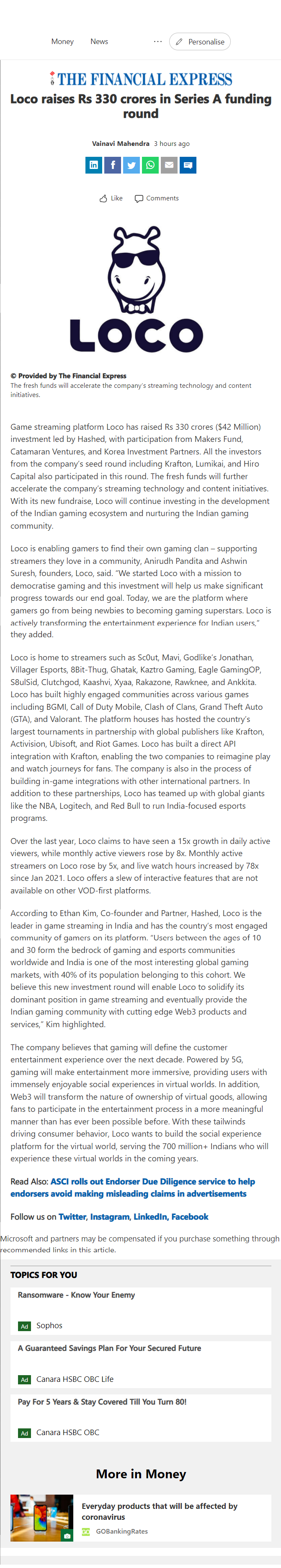 Full News Screenshot