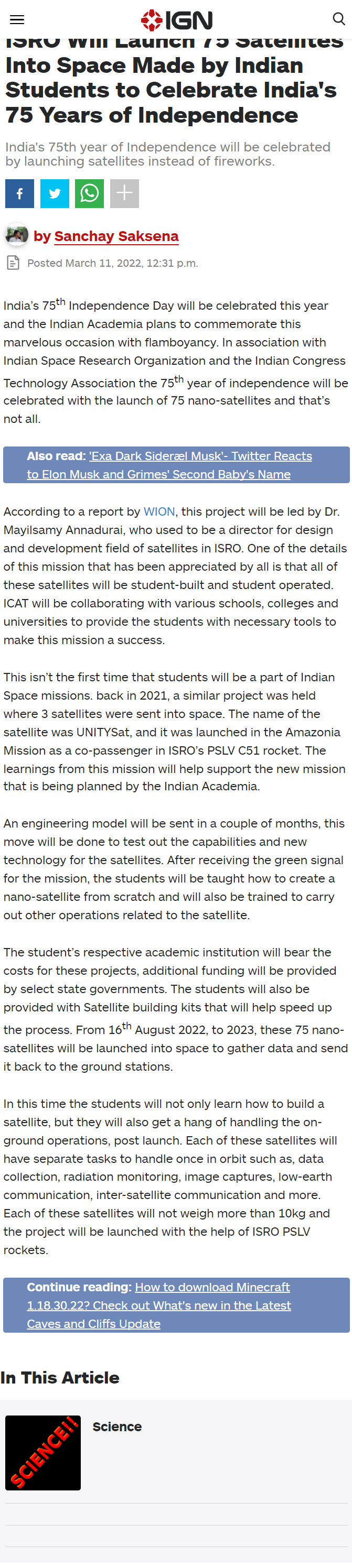 Full News Screenshot