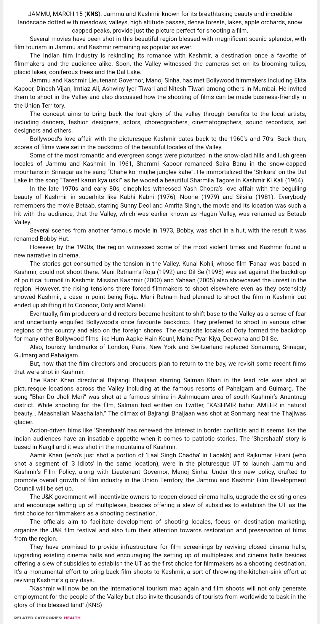 Full News Screenshot