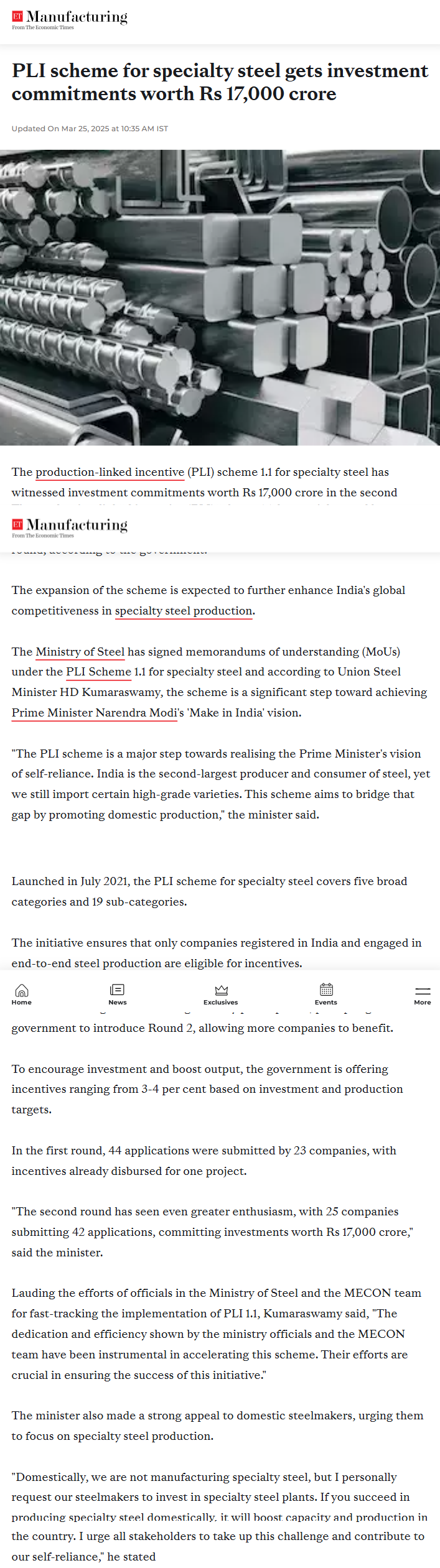 Full News Screenshot