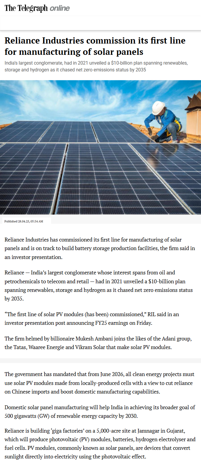 Full News Screenshot