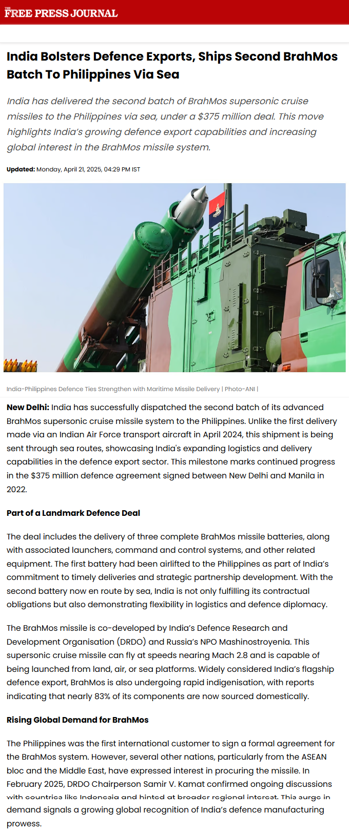 Full News Screenshot