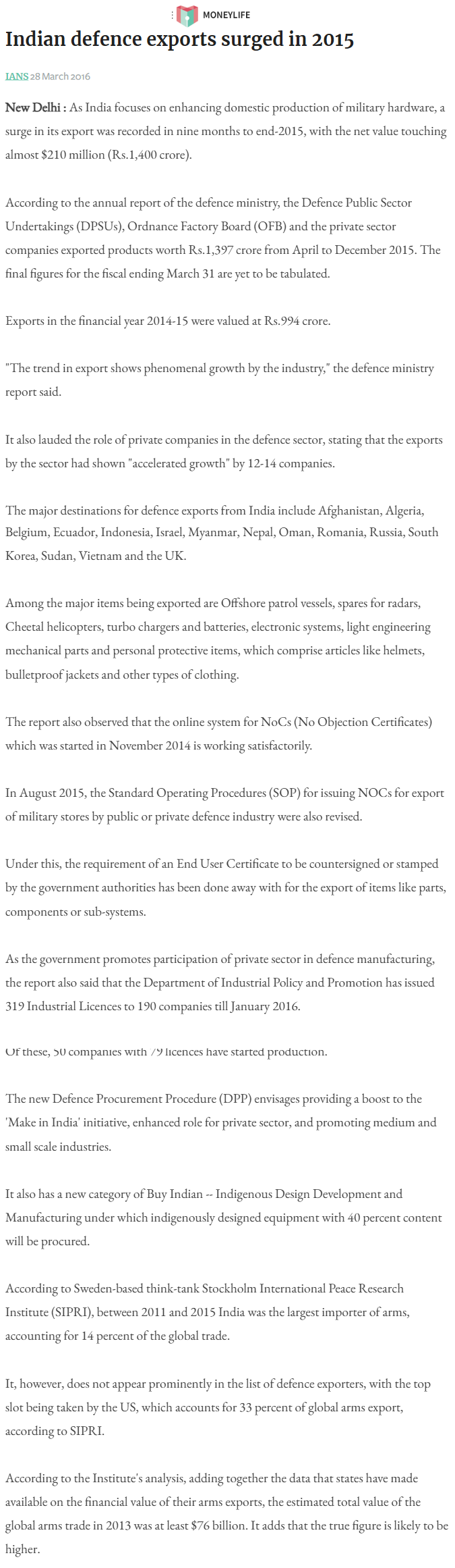 Full News Screenshot