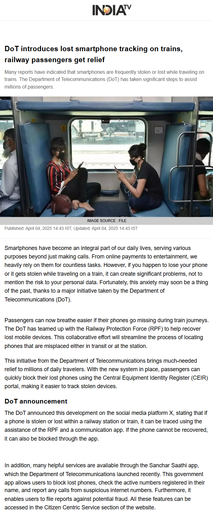 Full News Screenshot