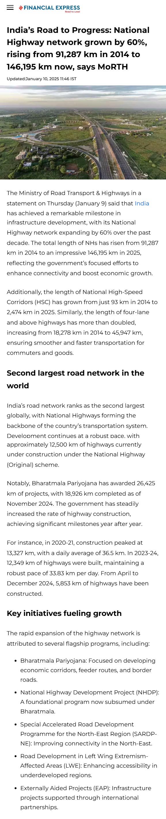 Full News Screenshot