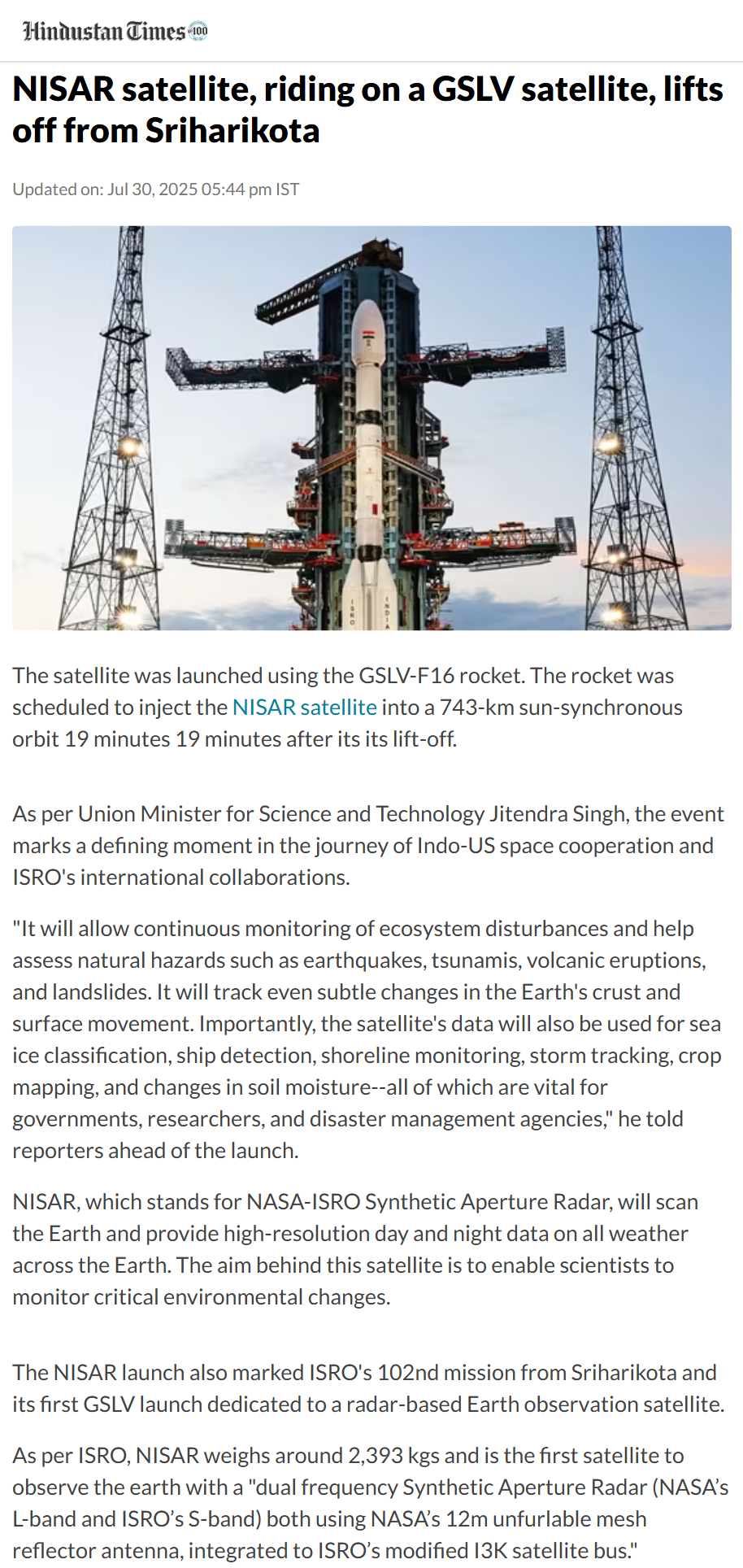 Full News Screenshot