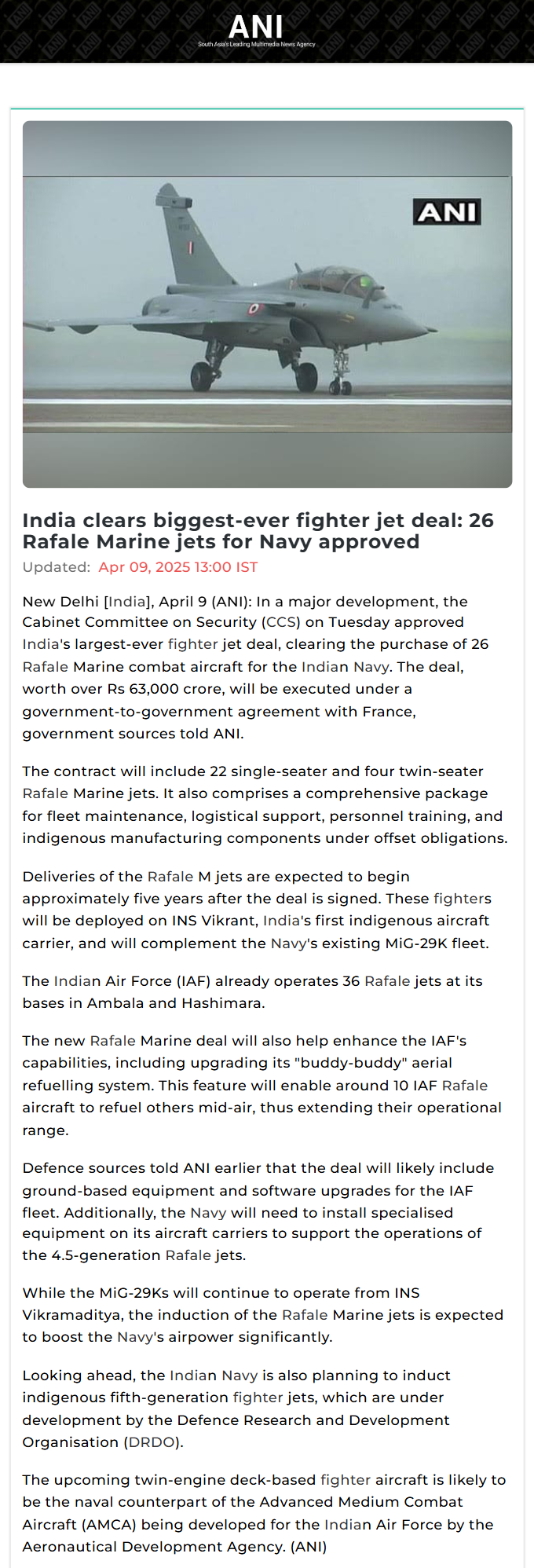 Full News Screenshot