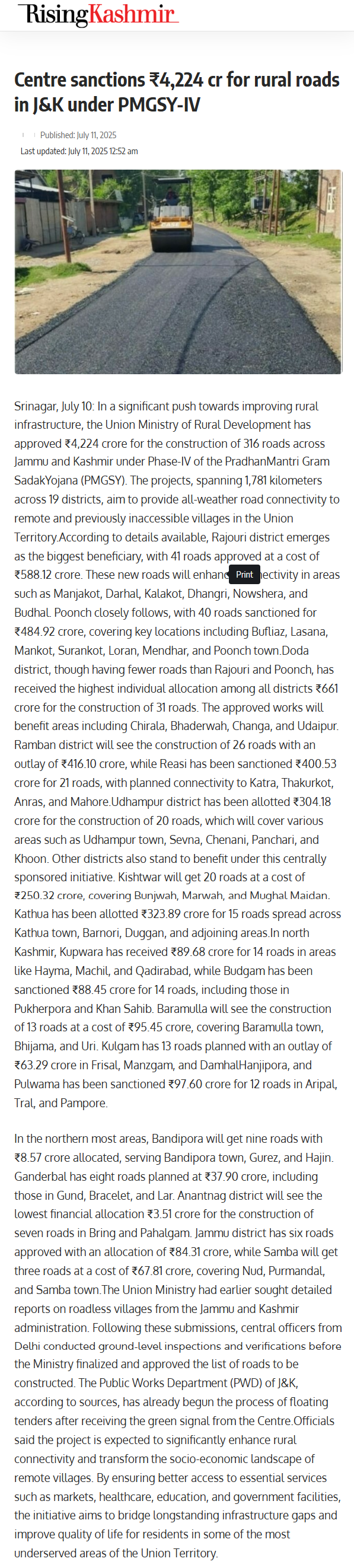 Full News Screenshot