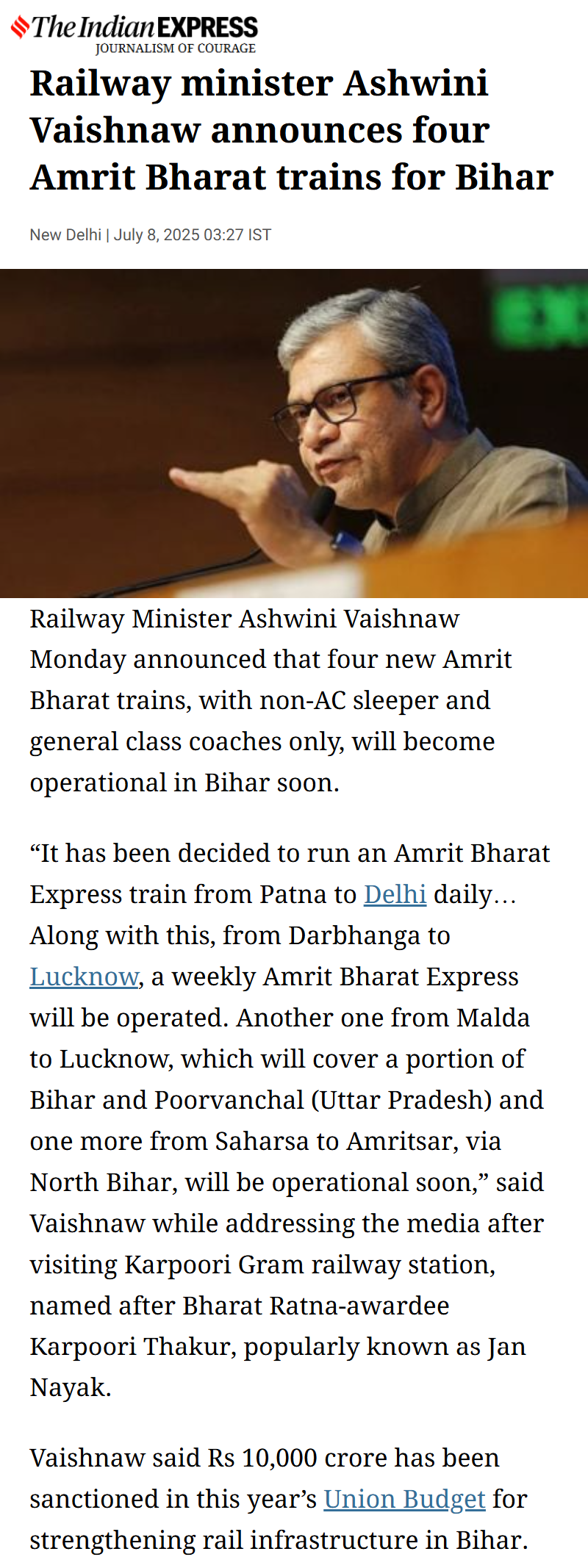 Full News Screenshot