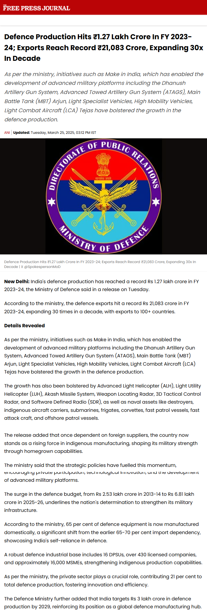 Full News Screenshot