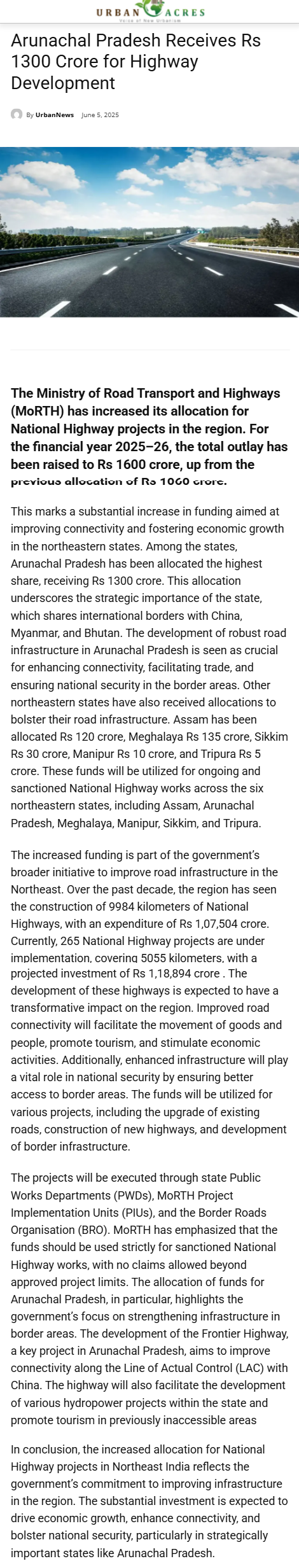 Full News Screenshot